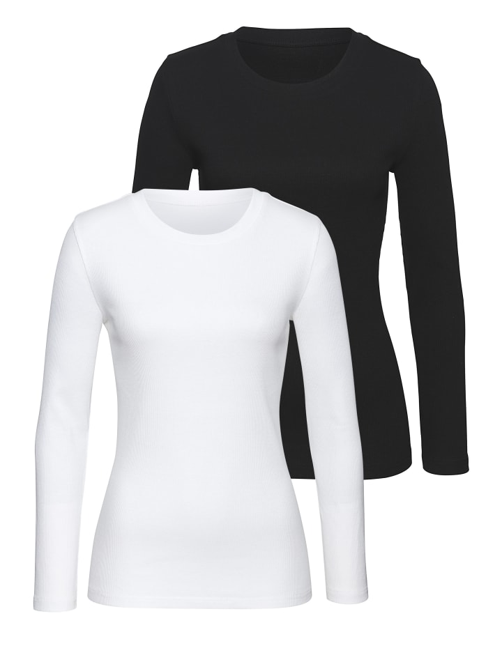 

Лонгслив Vivance Langarmshirt, цвет schwarz, weiß