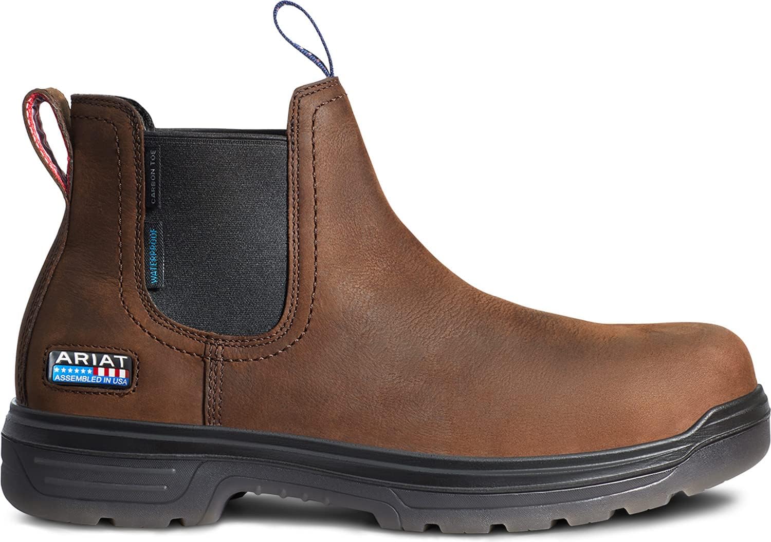 Мужские ботинки ARIAT Turbo Chelsea с водонепроницаемым карбоновым носком, собранные в США, Barley Brown — фото 2