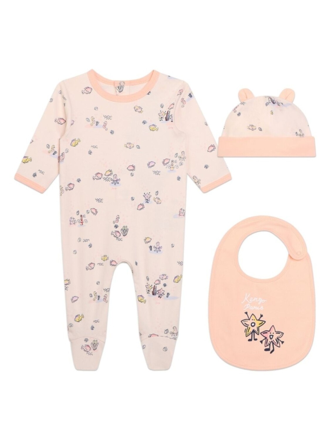 

Kenzo Kids комплект для новорожденного с графичным принтом, нейтральный цвет
