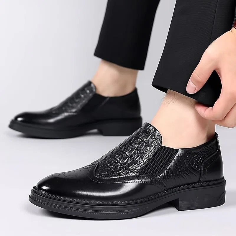 Лоферы мужские повседневные, крокодиловый узор, Black UOPYNE — фото 2