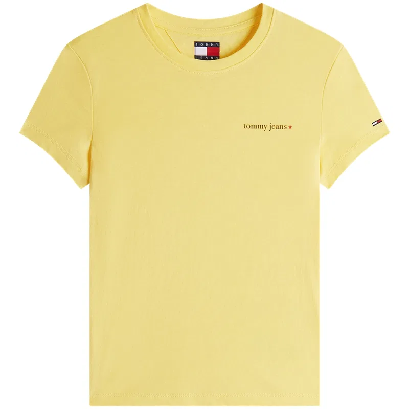 Футболка Tommy Hilfiger с круглым вырезом, желтая