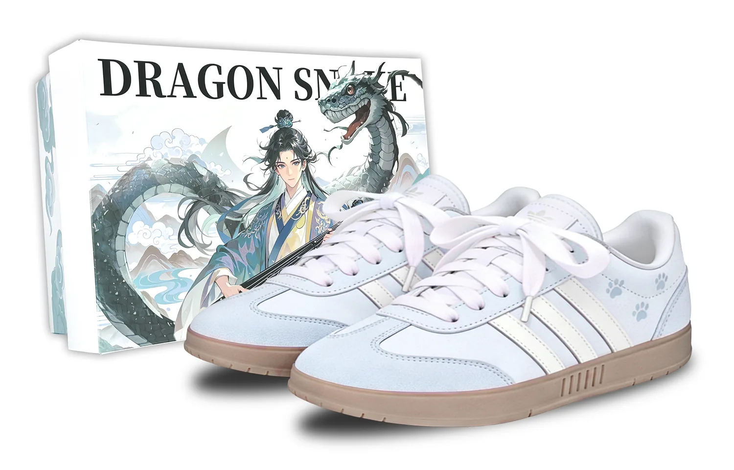 Adidas GRADAS Fairyland, Blue Claw Journal, Special Packaging Low top Skateboard Shoes Unisex Light Blue