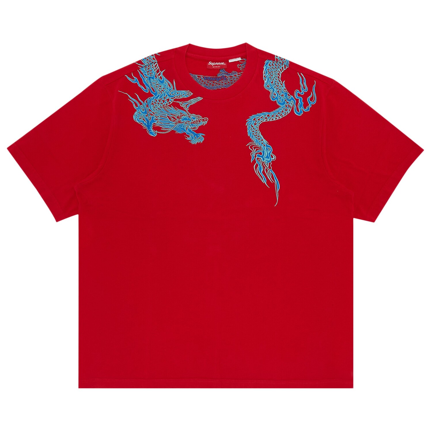 

Топ с короткими рукавами и запахом Supreme Dragon, красный