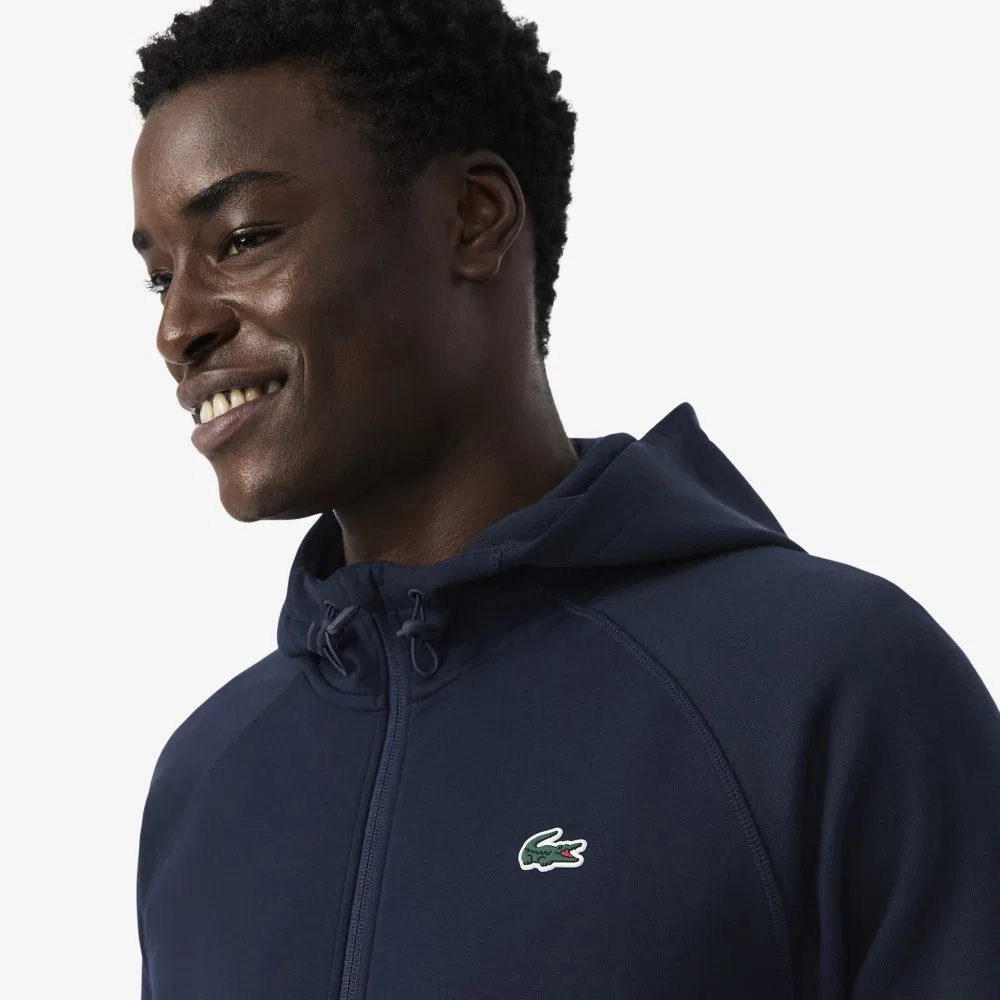 Мужская тренировочная толстовка из джерси, тёмно-синяя, от Lacoste — фото 2