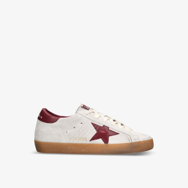 

Низкие замшевые кеды с вышитыми звездами Super-Star 10360 Golden Goose, белый