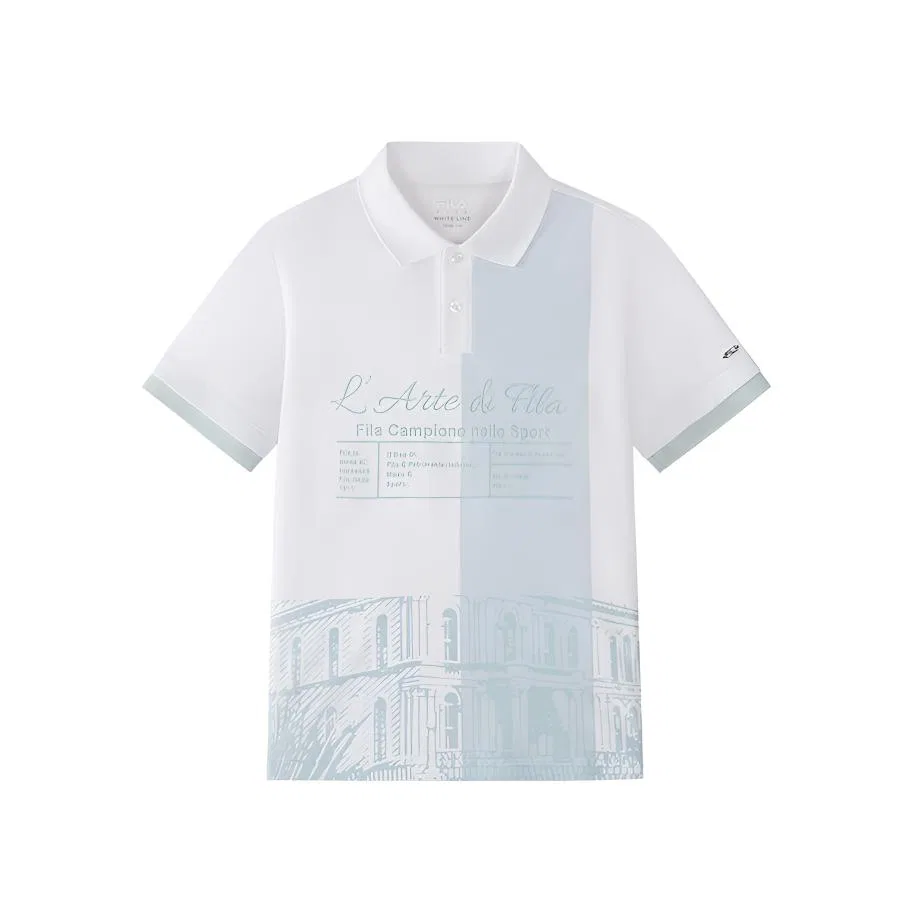 Детская поло FILA KIDS Cloud White