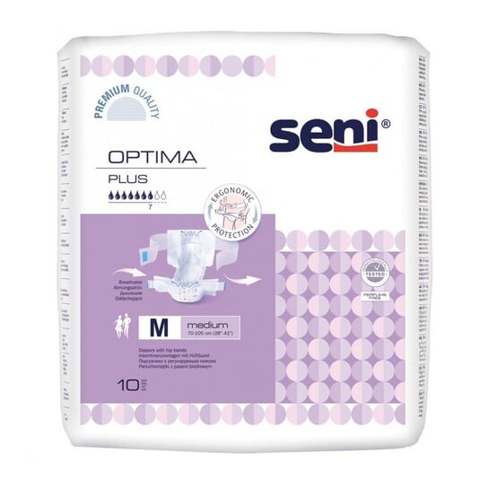 

Подгузники Seni Optima Plus M с регулируемым поясным ремнем 10 шт.