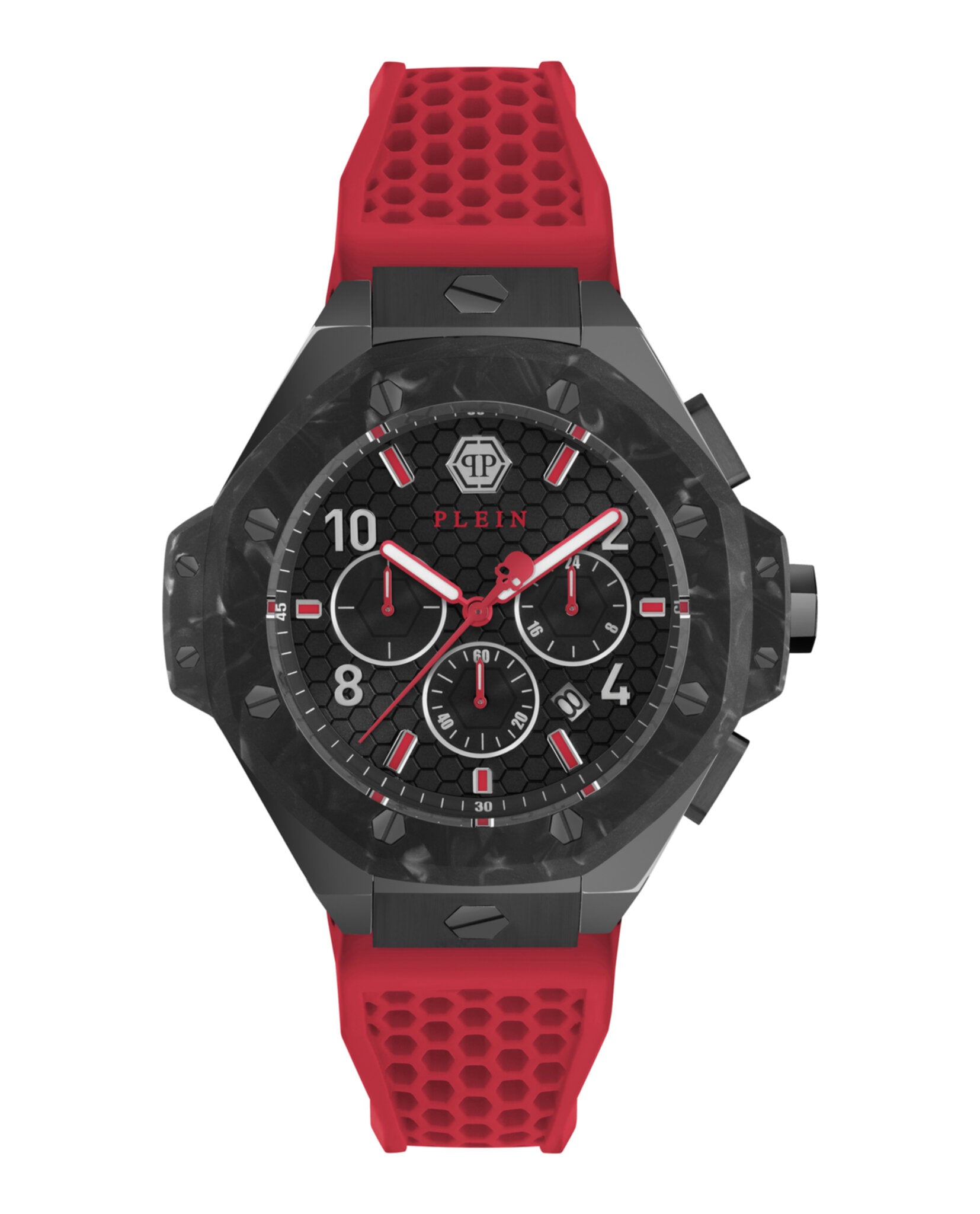 

Часы Plein Chrono Royal из силикона PHILIPP PLEIN, красный/черный/черный