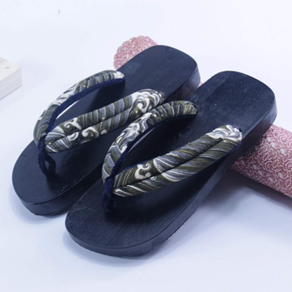 

YXCKG Мужские и женские тапочки с закругленным носком, деревянные сабо, шлепанцы для мужчин, летние сандалии для дома и улицы, традиционные японские тапочки, тапочки с нескользящей подошвой из ЭВА, EUR42-43 E