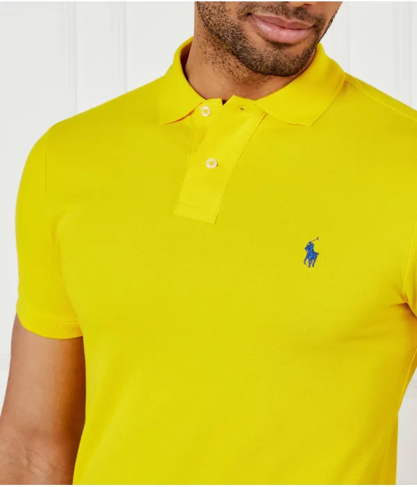 Футболка поло Slim fit Polo Ralph Lauren, желтый — фото 4