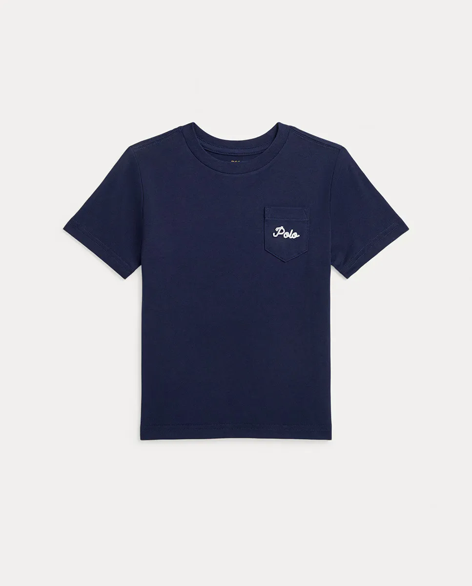 

Футболка из хлопка для мальчика с карманом Polo Ralph Lauren, тёмно-синий