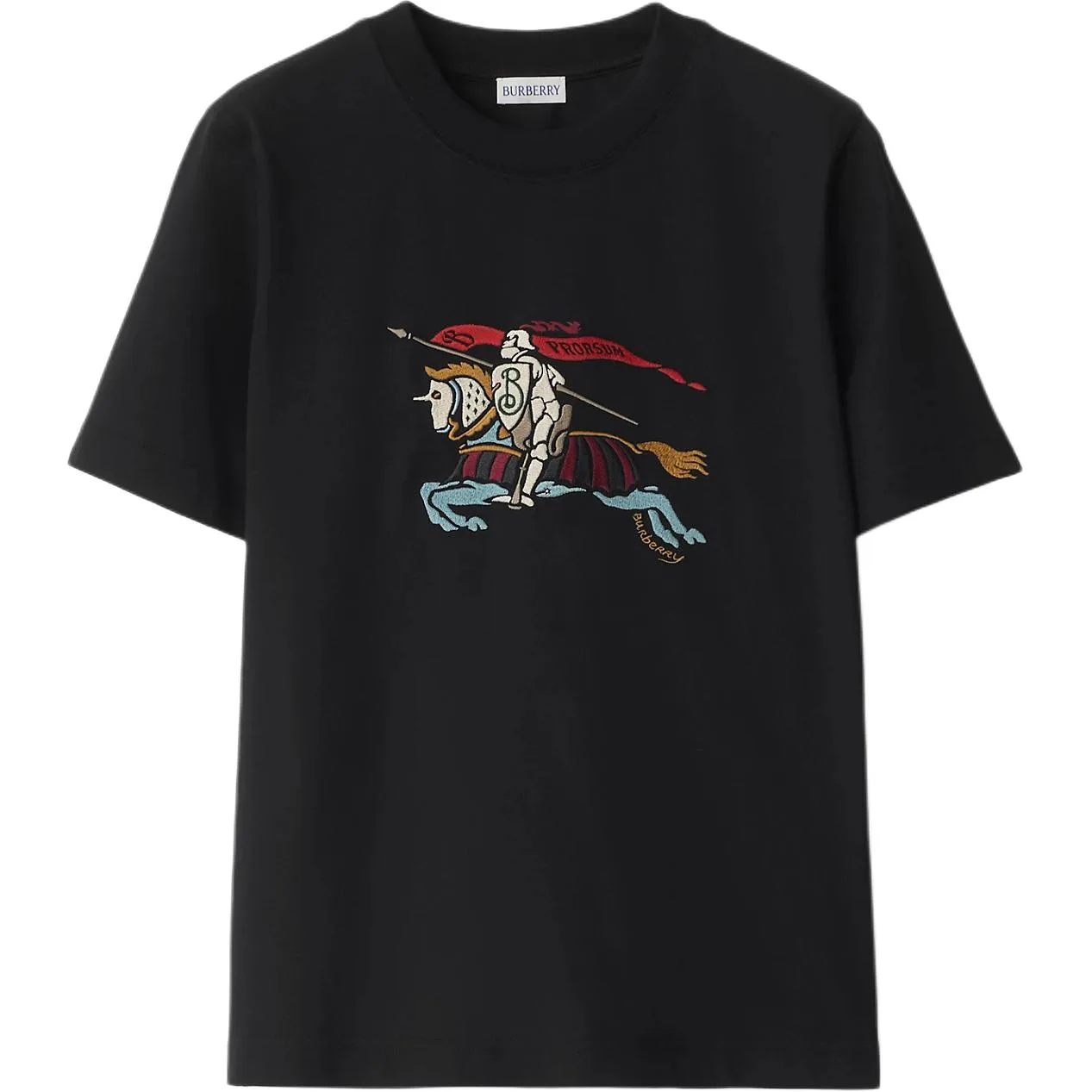 Футболка из хлопка с вышивкой Burberry, черный