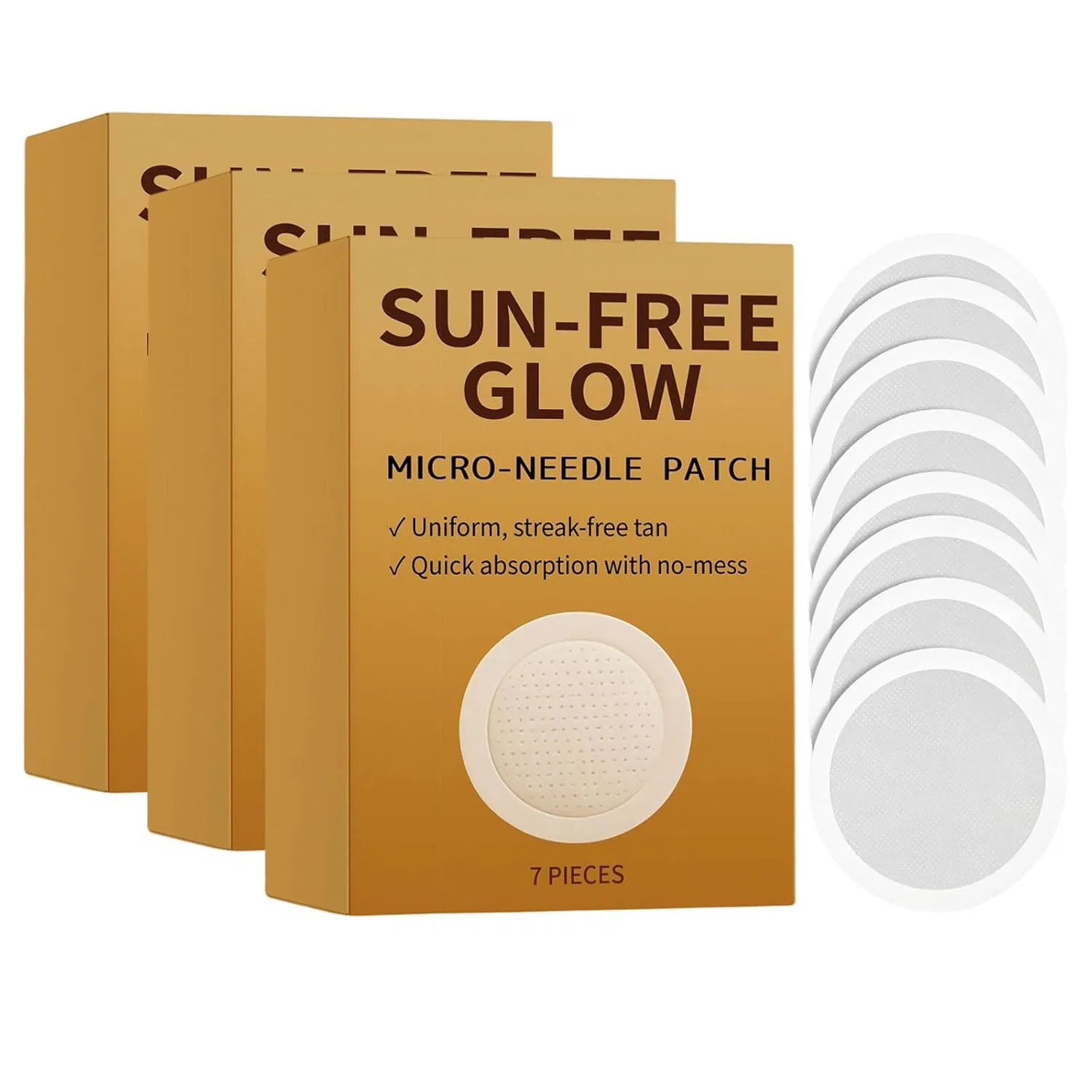Патчи для загара Sun Free Glow Patch с микроиглами Generic, 3Pcs