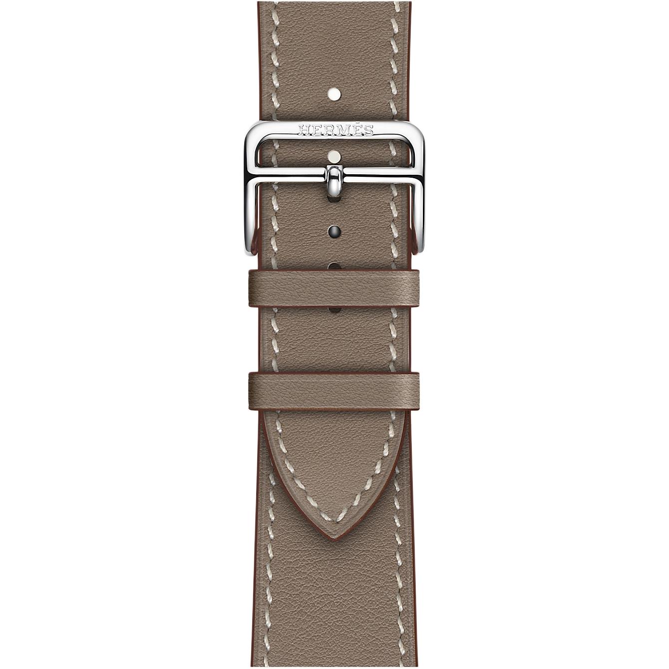 

HERMES Часы Strap Apple Compatibility Cowhide Leather Material, Elephant Gray