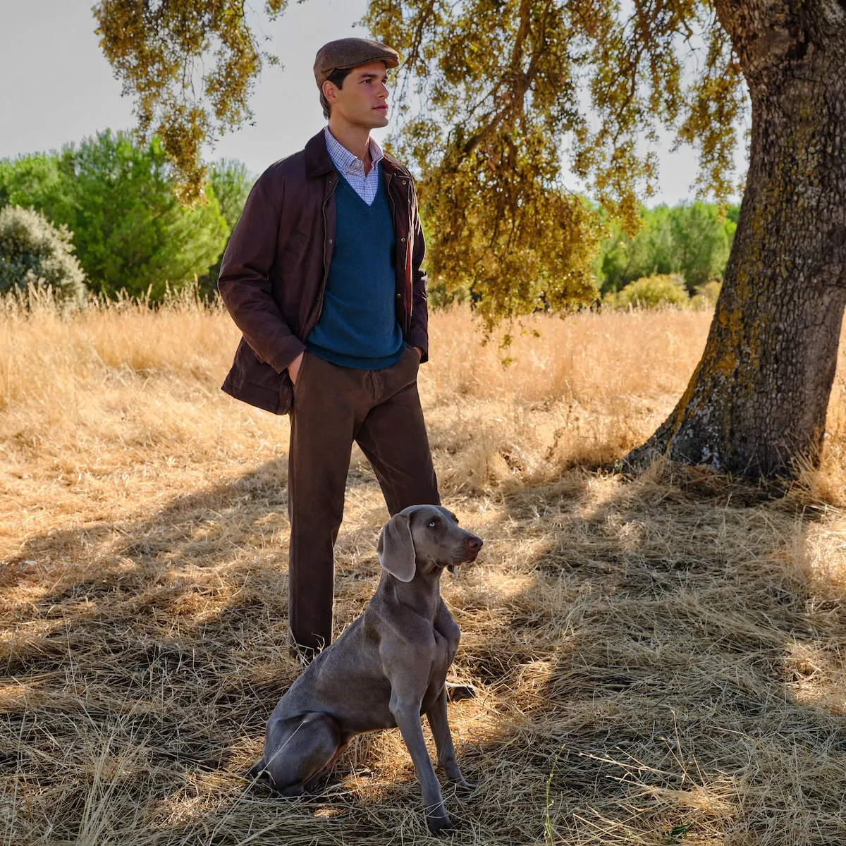 

Мужской джемпер с V-образным вырезом из шерсти ягненка Verhunt, синий