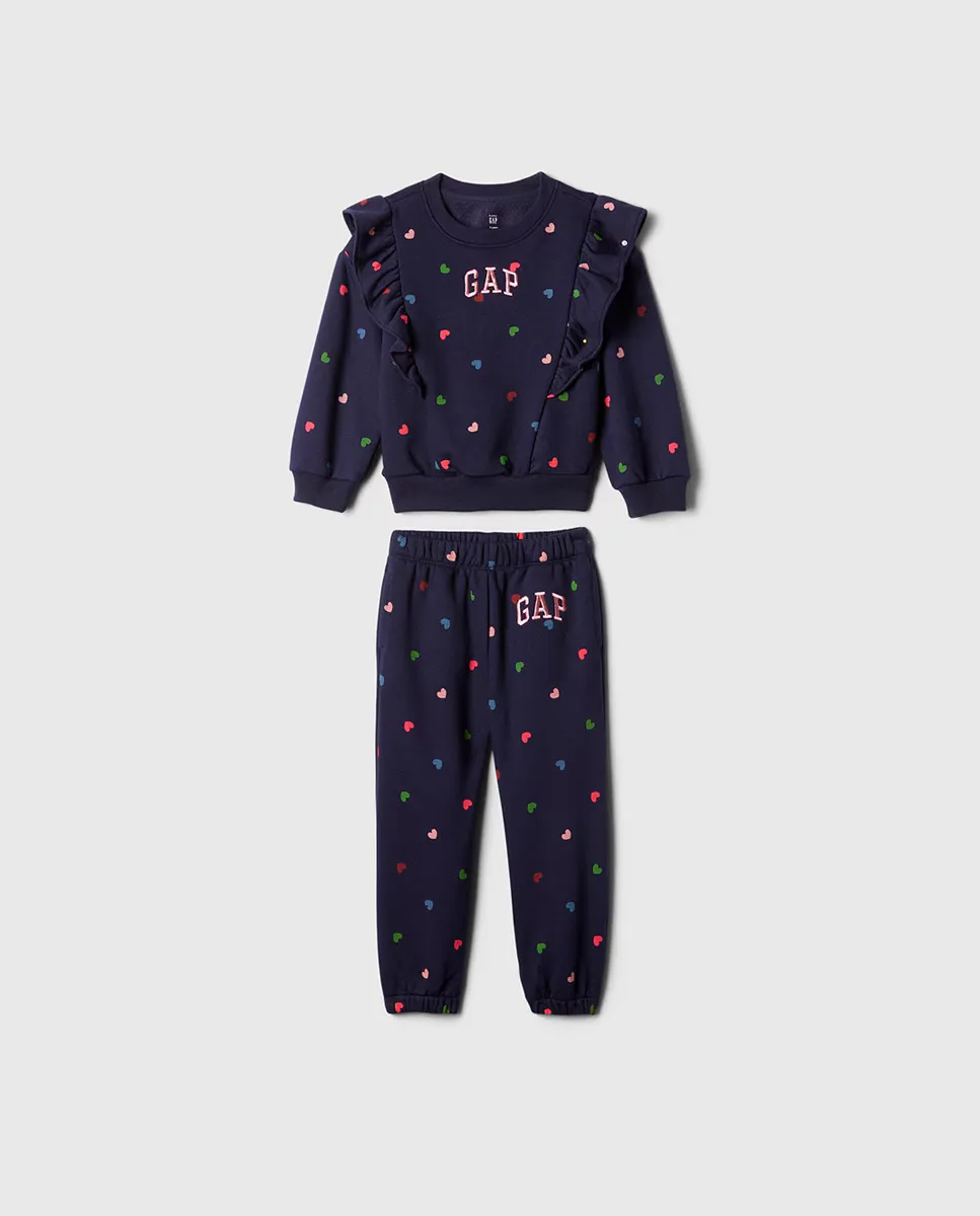 

Спортивный костюм с длинными рукавами и принтом для девочки Gap, синий