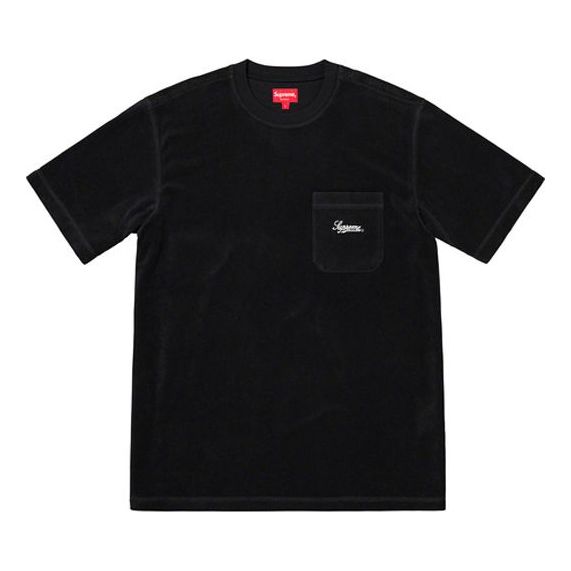 

Футболка ss19 terry pocket tee short sleeve black Supreme, черный