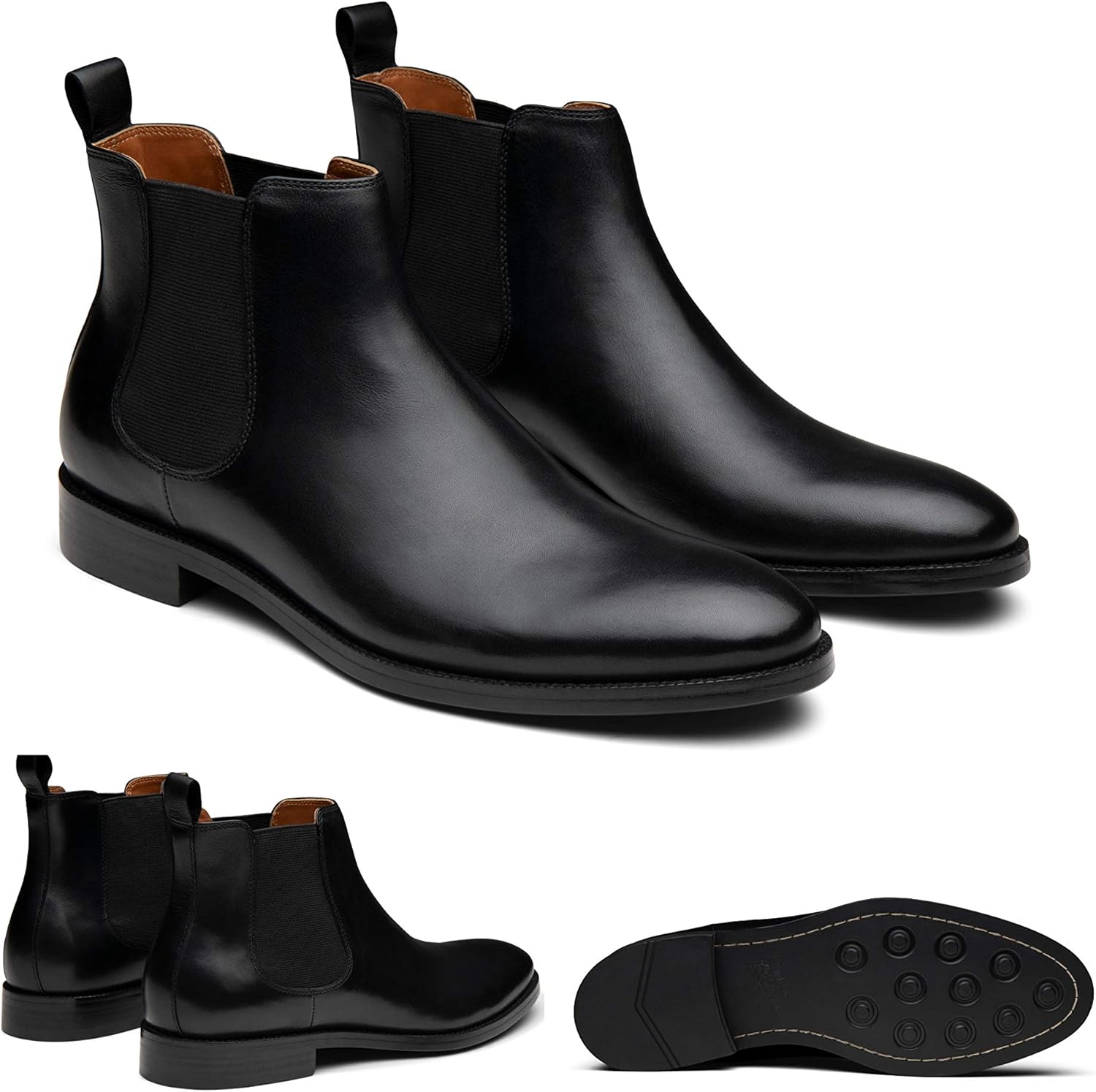 Ботинки Dunross Sons Men Jayden Chelsea, комфортные кожаные ботинки Dunross & Sons, черный — фото 3