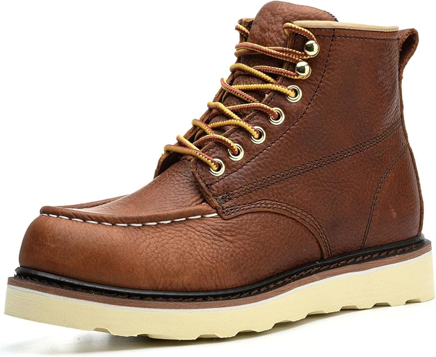 

Ботинки для мужчин - 15 см ботинки с мягким носком, мужские ботинки на танкетке, водонепроницаемые строительные туфли Generic, Bronze