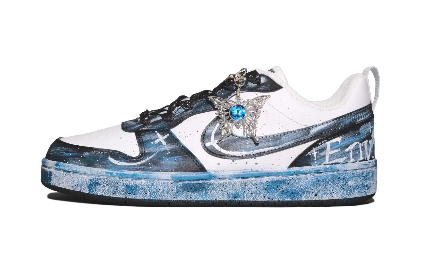 Кроссовки для скейтбординга Court Borough Sniper Butterfly Low top Kids' Skateboarding Shoes Black Teenagers Nike