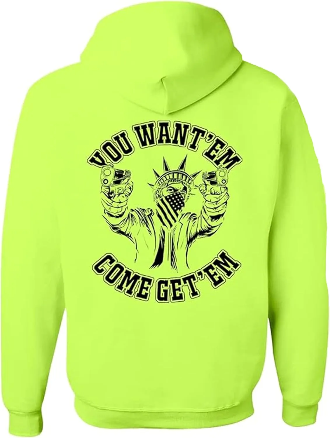 

Armed American Supply Hi Vis, Hi Viz Come Get 'Em Cotton/Poly Blend Safety Hoodie для работы, желтый