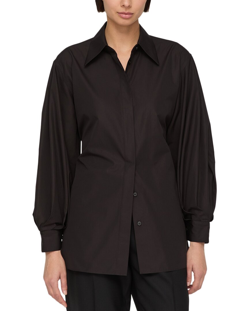 

Рубашка свободного кроя Lafayette 148 New York с завязкой сзади, серый