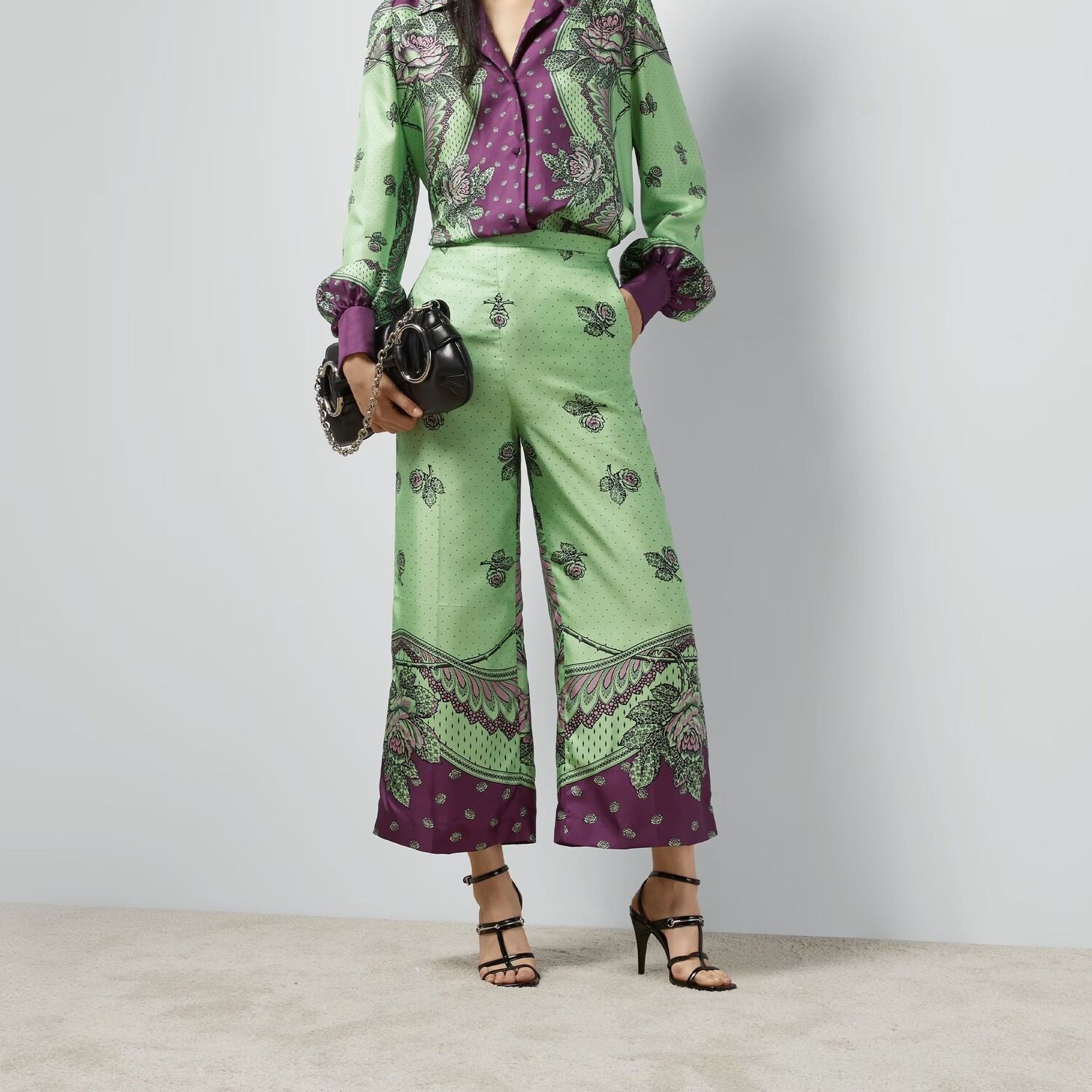 Брюки женские Gucci Повседневные, Элегантный крой, Зеленые — фото 3