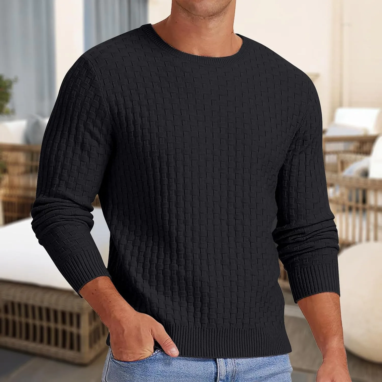 Свитер мужской с длинным рукавом Slim Fit — фото 2