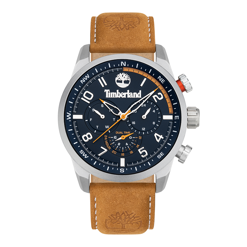

Forestdale Collection Мужские часы с кварцевым механизмом, кожаным ремешком и синим циферблатом Timberland