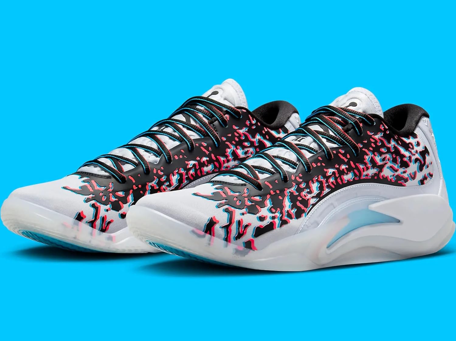 Мужские кроссовки Jordan Zion 3 (DR0675-106, белый/университетский красный/цементно-серый) Nike, Football Grey/Flash Crimson/Chlorine Blue/Black — фото 3