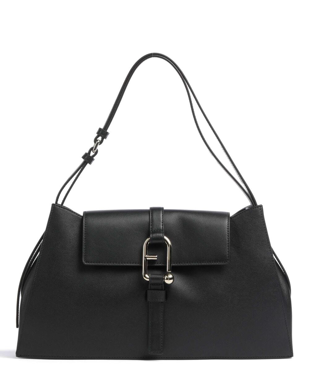 

Сумка через плечо Nuvola l из мелкозернистой телячьей кожи. Furla, черный