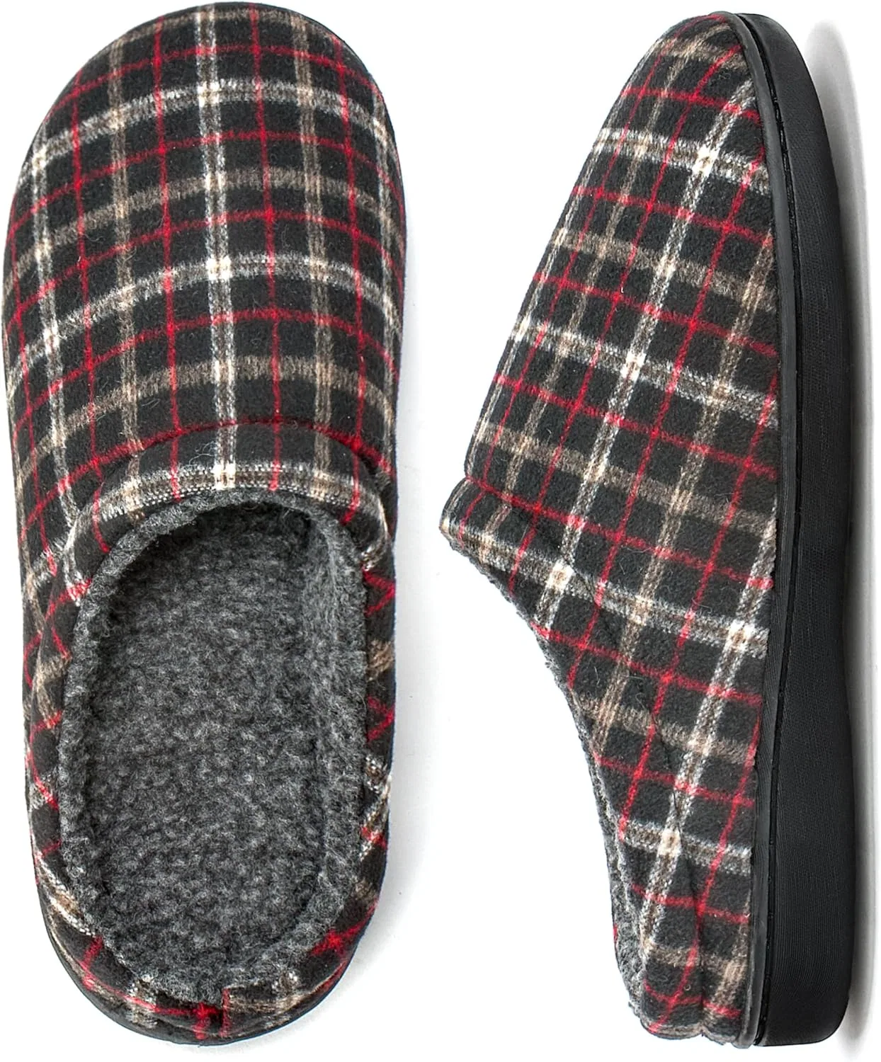 Тапочки с мемори-пеной, Moccasin Style, Black/Red Checkered cosyone1997
