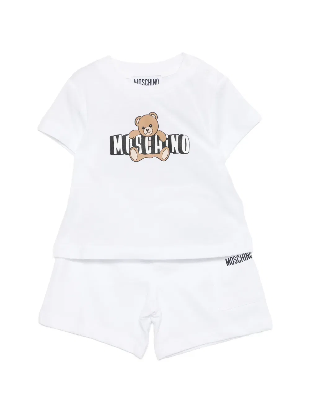Комплект детского комбинезона с медвежонком Moschino Kids, белый