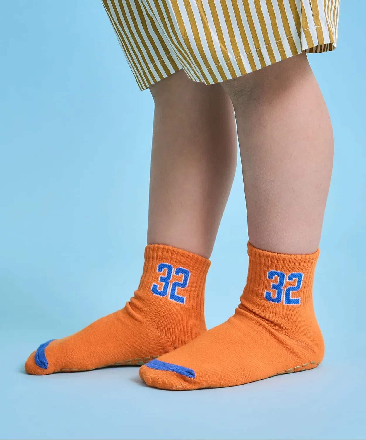 Носки с номером и противоскользящим покрытием оранжевые