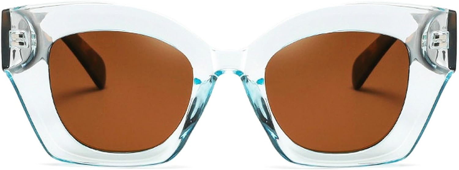 

Поляризованные солнцезащитные очки для женщин «кошачий глаз», модные очки с большой оправой и простым дизайном, солнцезащитные очки для женщин с защитой от УФ-излучения mincl, Blue Brown