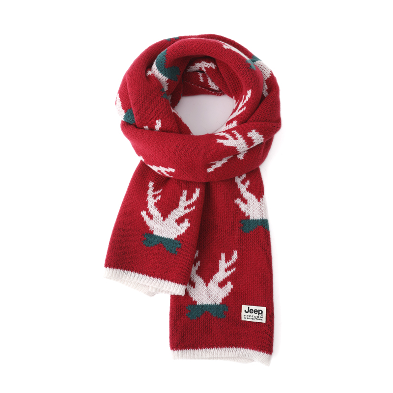 

Jeep Плед из плюшевой пряжи унисекс, Christmas Deer Red