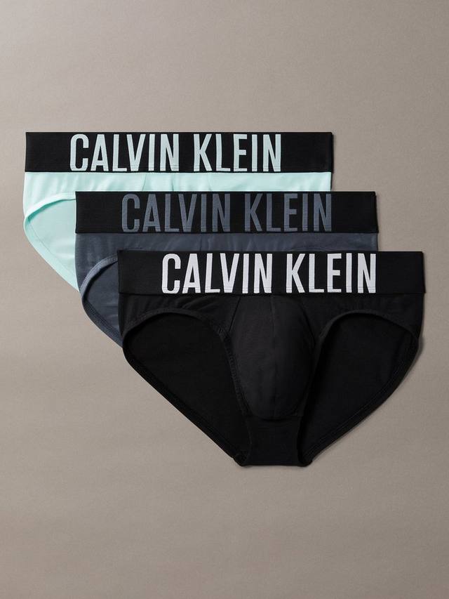 

Эластичные хлопковые трусики хипстер Calvin Klein, Pack of 3, Black/Aerial/Turbule