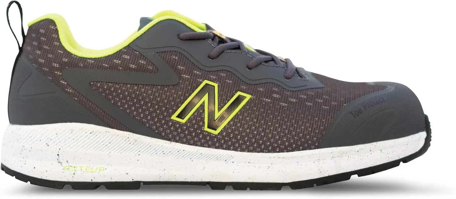 

Мужские рабочие ботинки New Balance с композитным носком - противоскользящие, защищают от электричества, устойчивы к проколам - для промышленности и строительства, серый