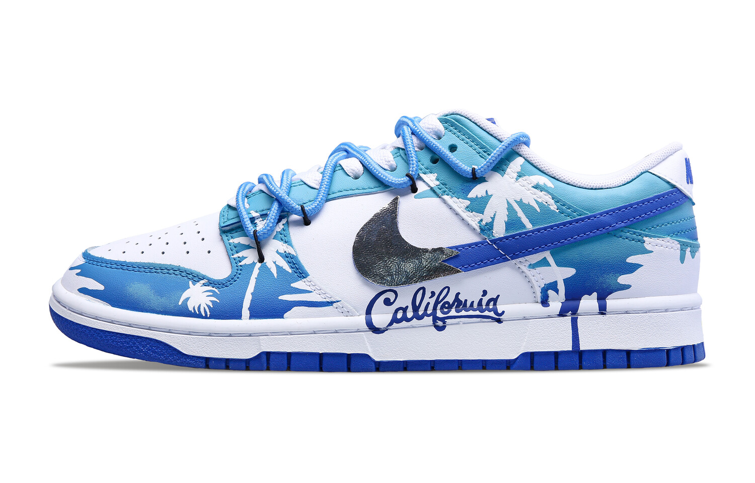

Кроссовки Nike Dunk Skateboarding Shoes Men Low-top Blue/white/black, синий