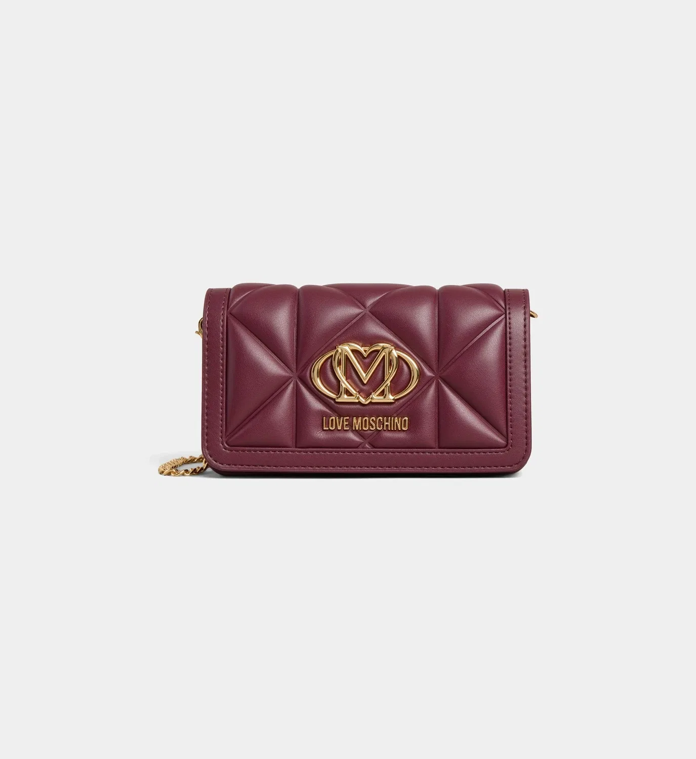 Стеганая сумка с монограммой Love Moschino, бордовый