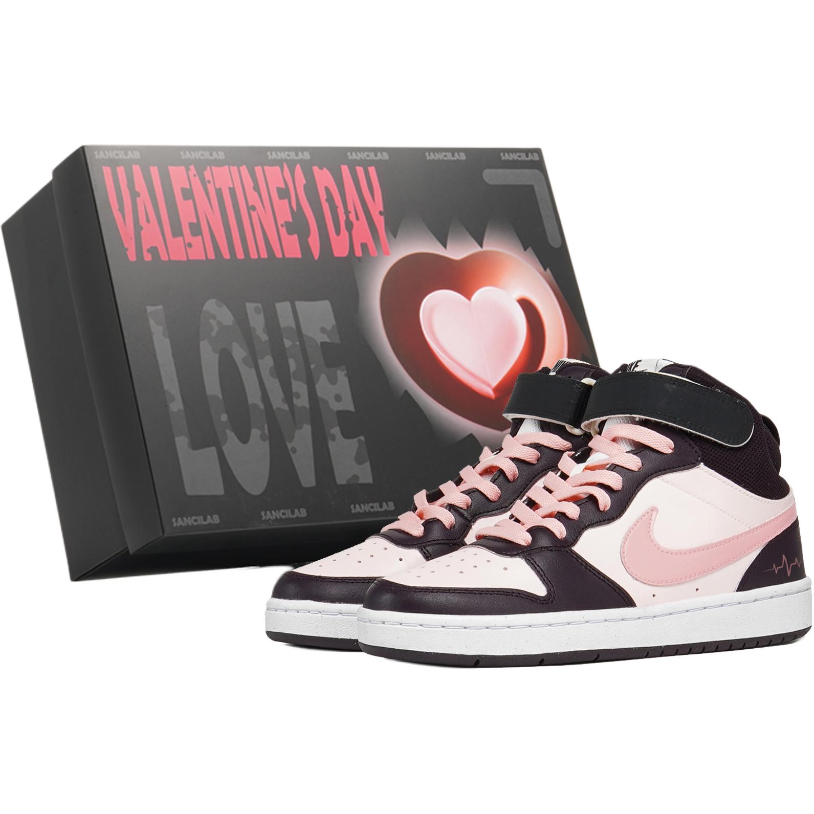 

Nike Court Borough 2 Heart Fluttering высокие скейтерские кроссовки Pink детские