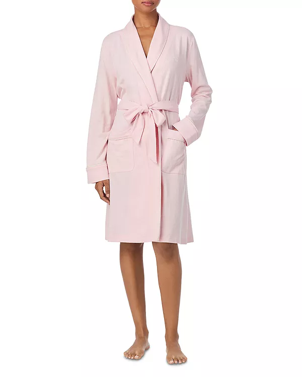 

Халат с длинными рукавами и воротником-шалью Ralph Lauren, розовый