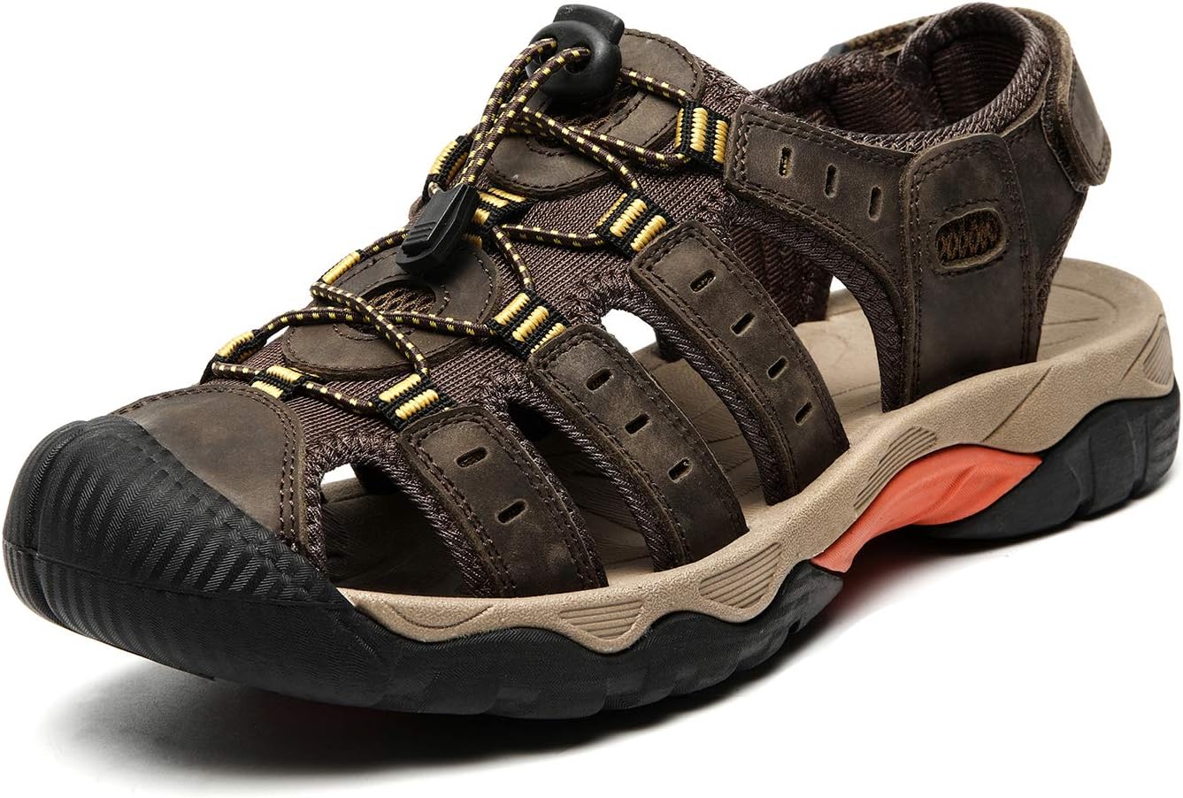 

Мужские спортивные сандалии Aisfn для активного отдыха на улице, с регулируемой застежкой, модные пляжные туфли, для отдыха, развлечений, шопинга, прогулок, вождения и работы Asifn, темно-коричневый