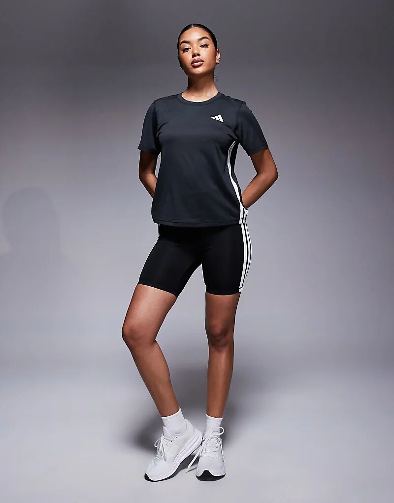 Футболка adidas Training с тремя полосками черного цвета Adidas Performance — фото 2