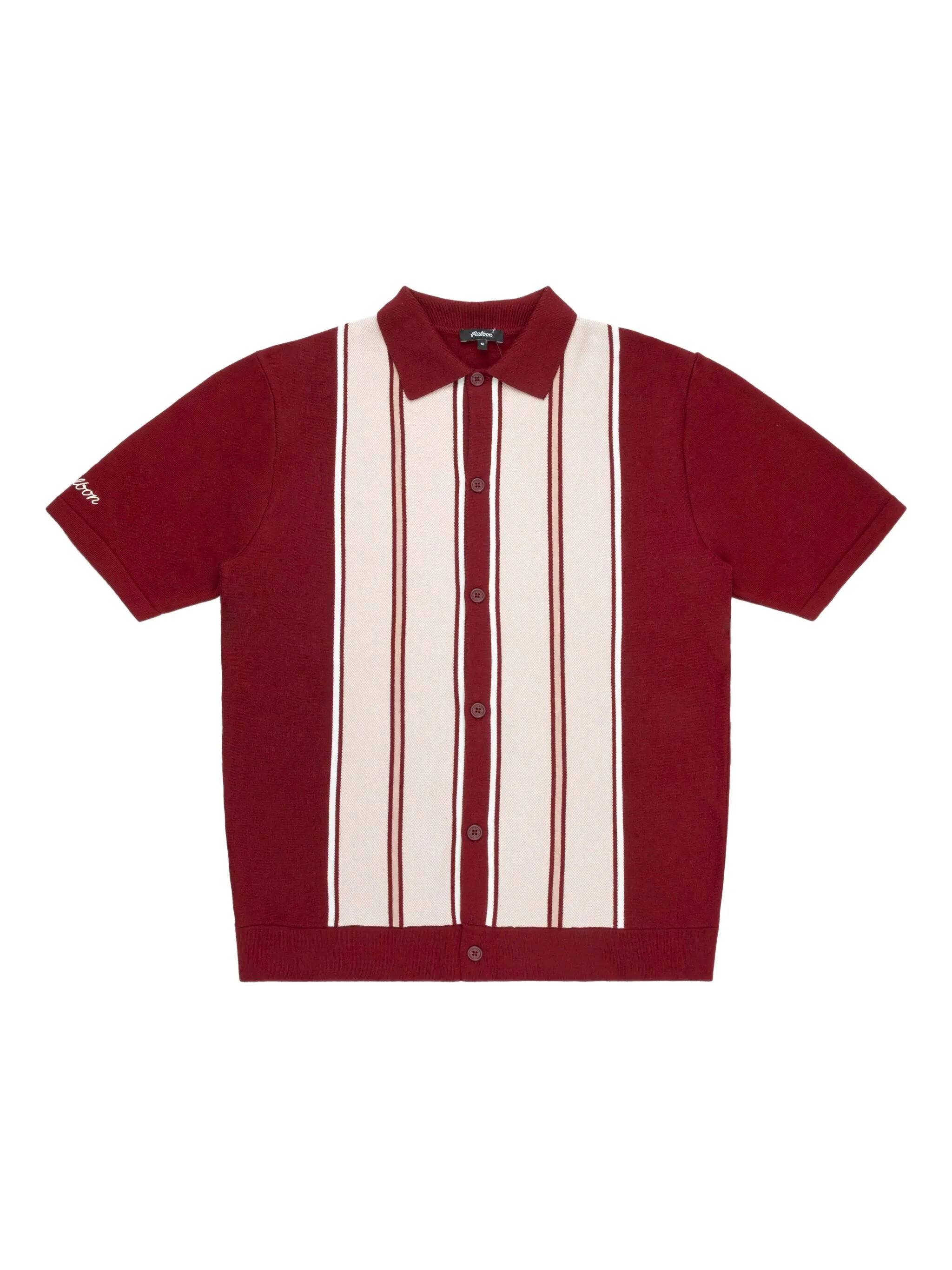 

Полосатая рубашка с короткими рукавами Malbon Golf, красный