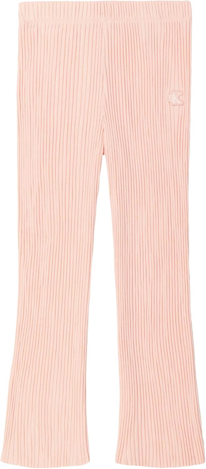 

Уютные домашние брюки Calvin Klein для девочек, мягкие и удобные, Chunky Rib Velour Gossamer Pink