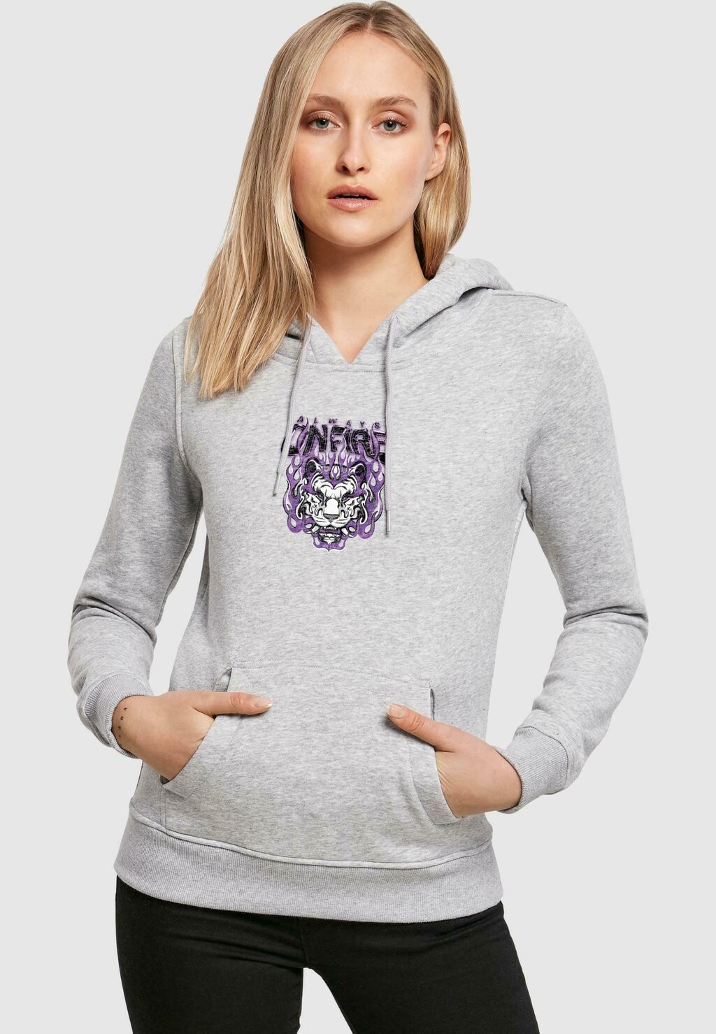 

Толстовка с капюшоном ALWAYS ON FIRE Mister Tee, светло-серый