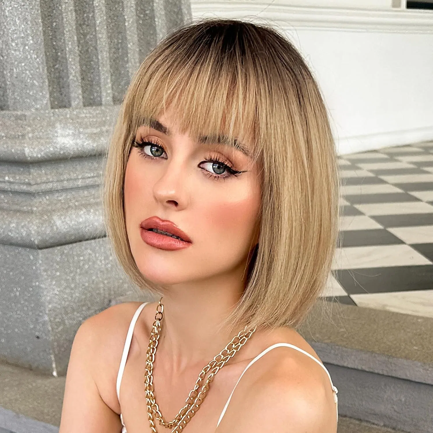 Женский парик-каре WOKESTAR Blonde Bob с челкой Wokestar, Blonde