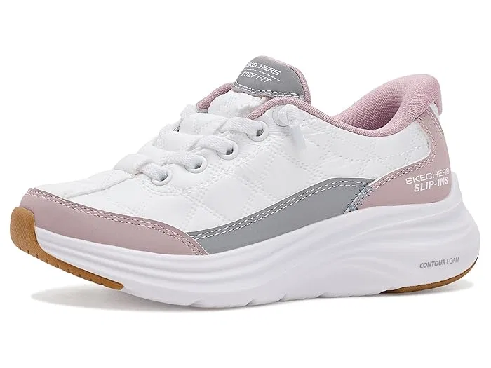 Кроссовки Slip-Ins Contour Foam 303949L SKECHERS KIDS, White/Lavendar — фото 2