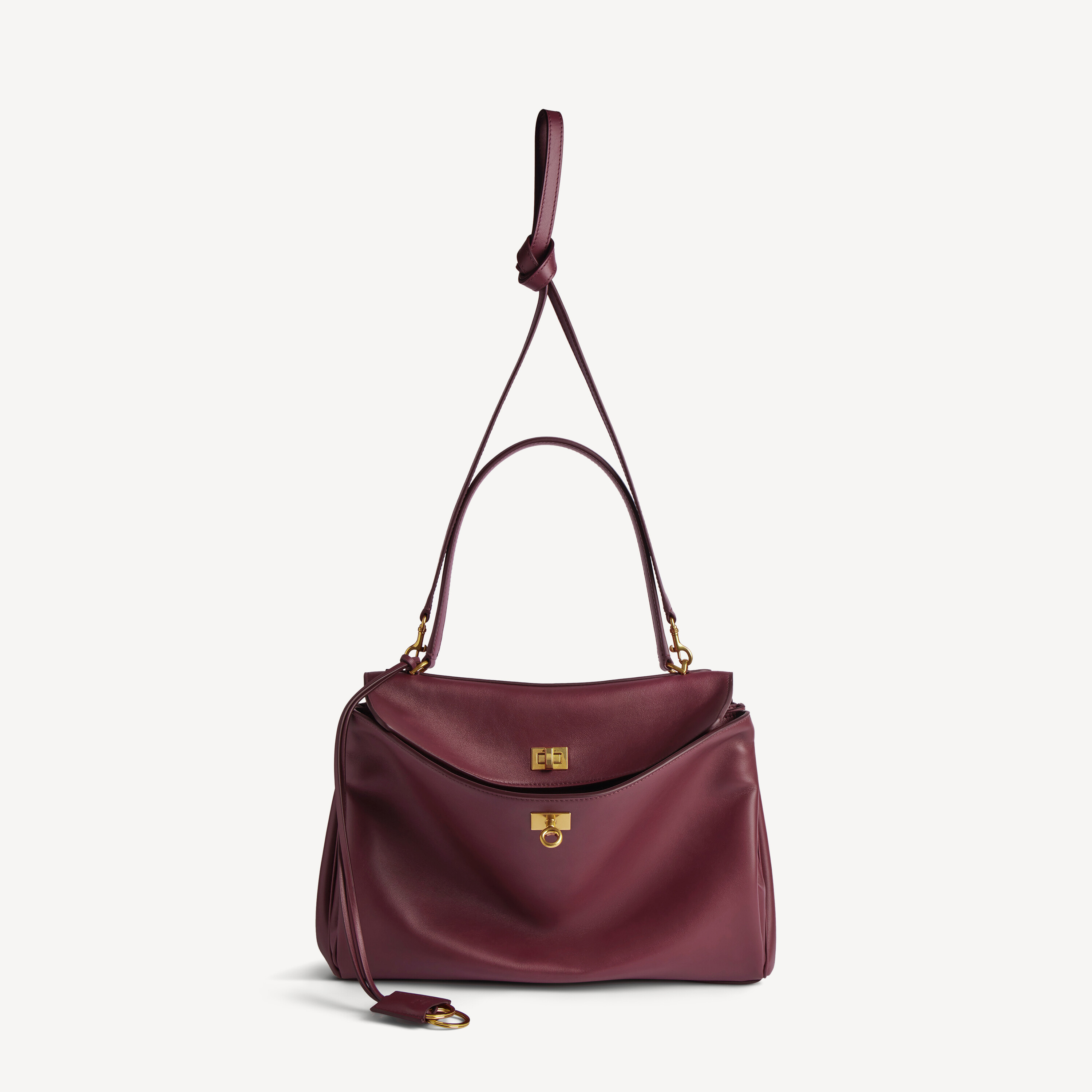 BALENCIAGA Женская сумка Rodeo среднего размера, бордовая — фото 4